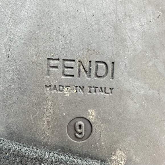 Fendi Men Size 9 Black Leather Printed High Top Lace Up Casual Shoes - Picture 12 of 13